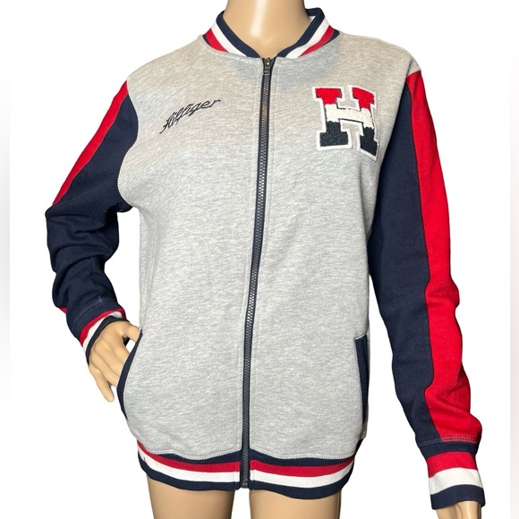 Tommy Hilfiger Letterman Varsity Sewn Letter H Soft Lined Jacket Sz Lge (16-18) - Picture 2 of 11